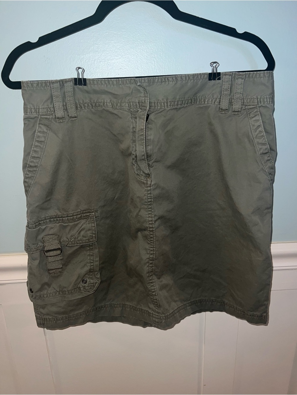 J. Crew Olive Utility Mini Skirt